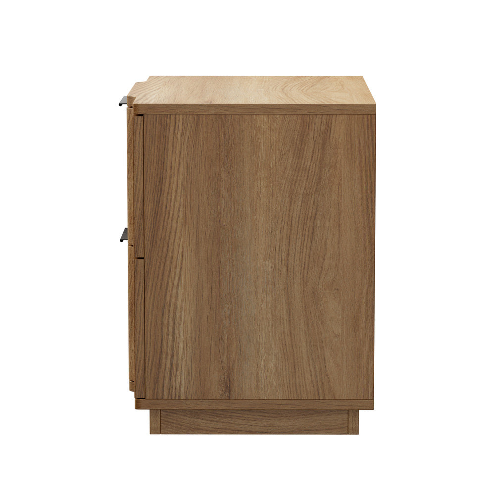 2pc Bedside Tables 2 Drawers Nightstand Natural | HomeAndLiv