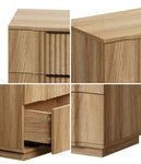 2pc Bedside Tables 2 Drawers Nightstand Natural | HomeAndLiv