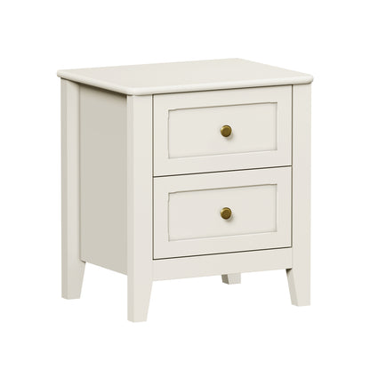 White Bedside Table 2 Drawers 45x35x50cm