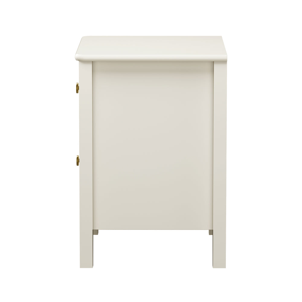 White Bedside Table 2 Drawers 45x35x50cm