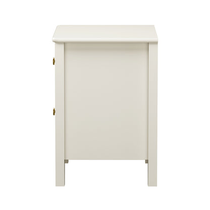 White Bedside Table 2 Drawers 45x35x50cm
