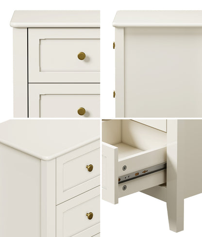 White Bedside Table 2 Drawers 45x35x50cm