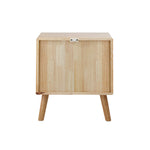 Set of 2 Bedside Tables 2 Drawers Side Tables Rubber Wood