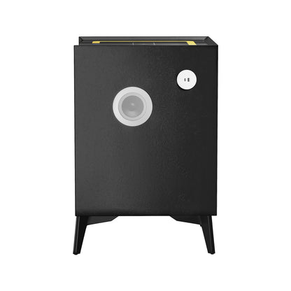 Smart Bedside Table Black 3 Drawers LED Lights Wireless Charging Nightstand