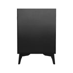 2x Smart Bedside Tables Wireless Charging LED 3 Drawers Black