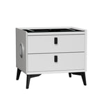 Smart Bedside Table Wireless Charging LED 2 Drawers