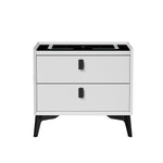 Smart Bedside Table Wireless Charging LED 2 Drawers