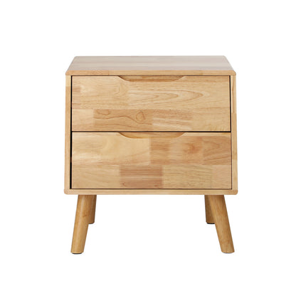 Bedside Tables Set 2 Drawers Natural Wood | HomeAndLiving - 6