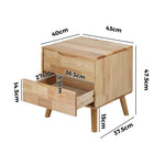 Bedside Tables Set 2 Drawers Natural Wood | HomeAndLiving