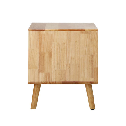 Bedside Tables Set 2 Drawers Natural Wood | HomeAndLiving - 3