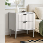 2x Bedside Table 2 Drawers Nightstand White