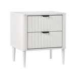 2x Bedside Table 2 Drawers Nightstand White