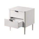 2x Bedside Table 2 Drawers Nightstand White