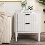 2x Bedside Table 2 Drawers Nightstand White