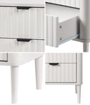 2x Bedside Table 2 Drawers Nightstand White
