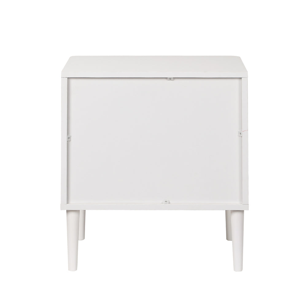 2x Bedside Table 2 Drawers Nightstand White