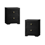 2X Bedside Tables Hamptons Furniture Black