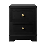 2X Bedside Tables Hamptons Furniture Black