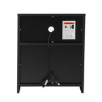 Bedside Table LED Nightstand Shelf Black