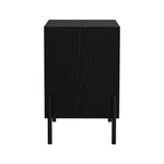 Bedside Table Nightstand Drawer Storage Cabinet Walnut & Black