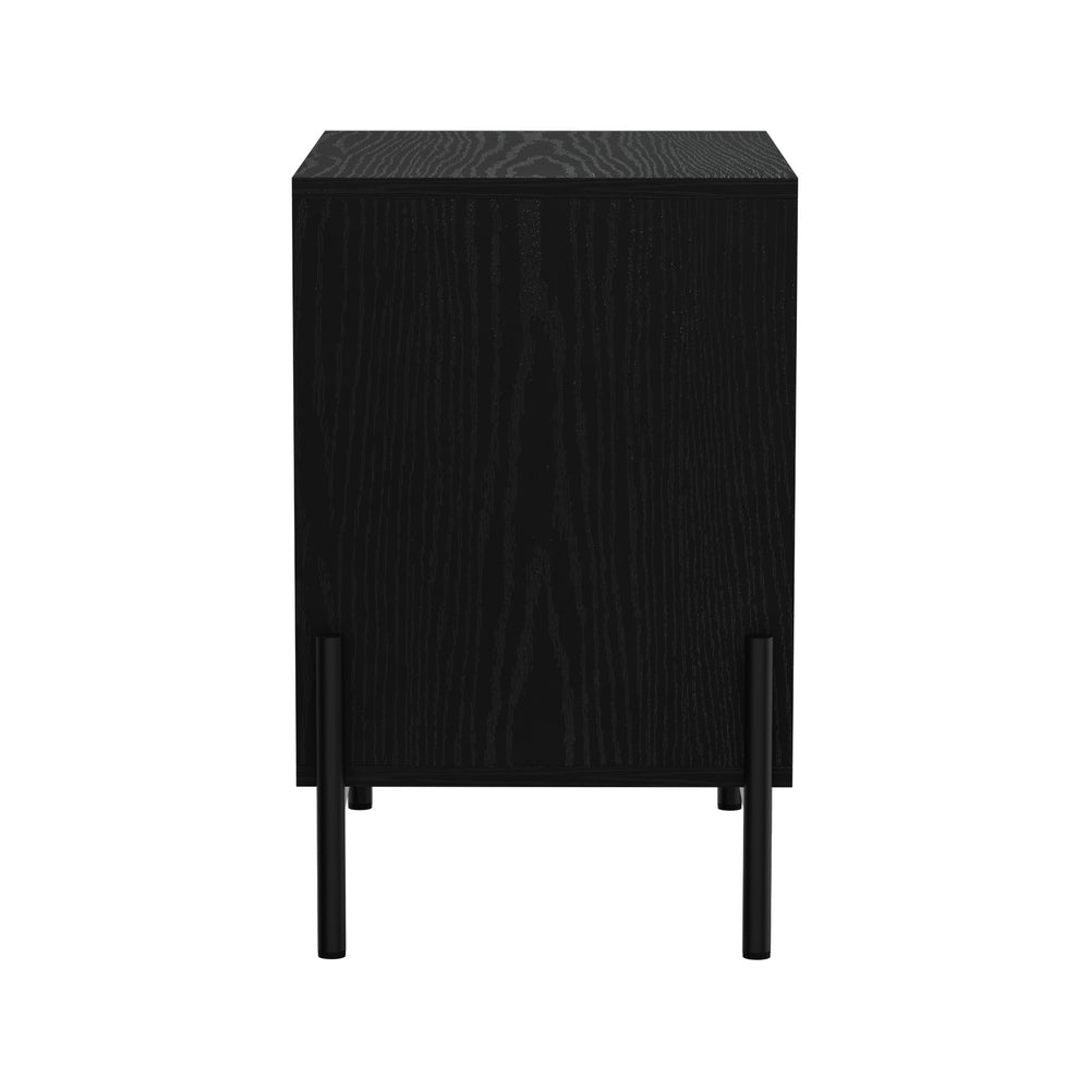 Bedside Table 2 Drawers Side End Nightstand Walnut