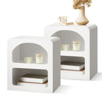 Bedside Tables Set of 2 Display Shelf White