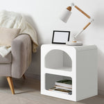 Bedside Tables Set of 2 Display Shelf White