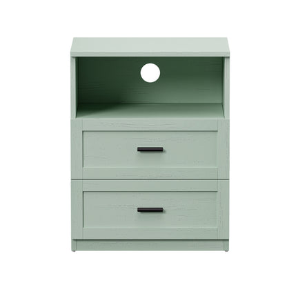 Green Bedside Table 2 Drawers Nightstand | HomeAndLiving