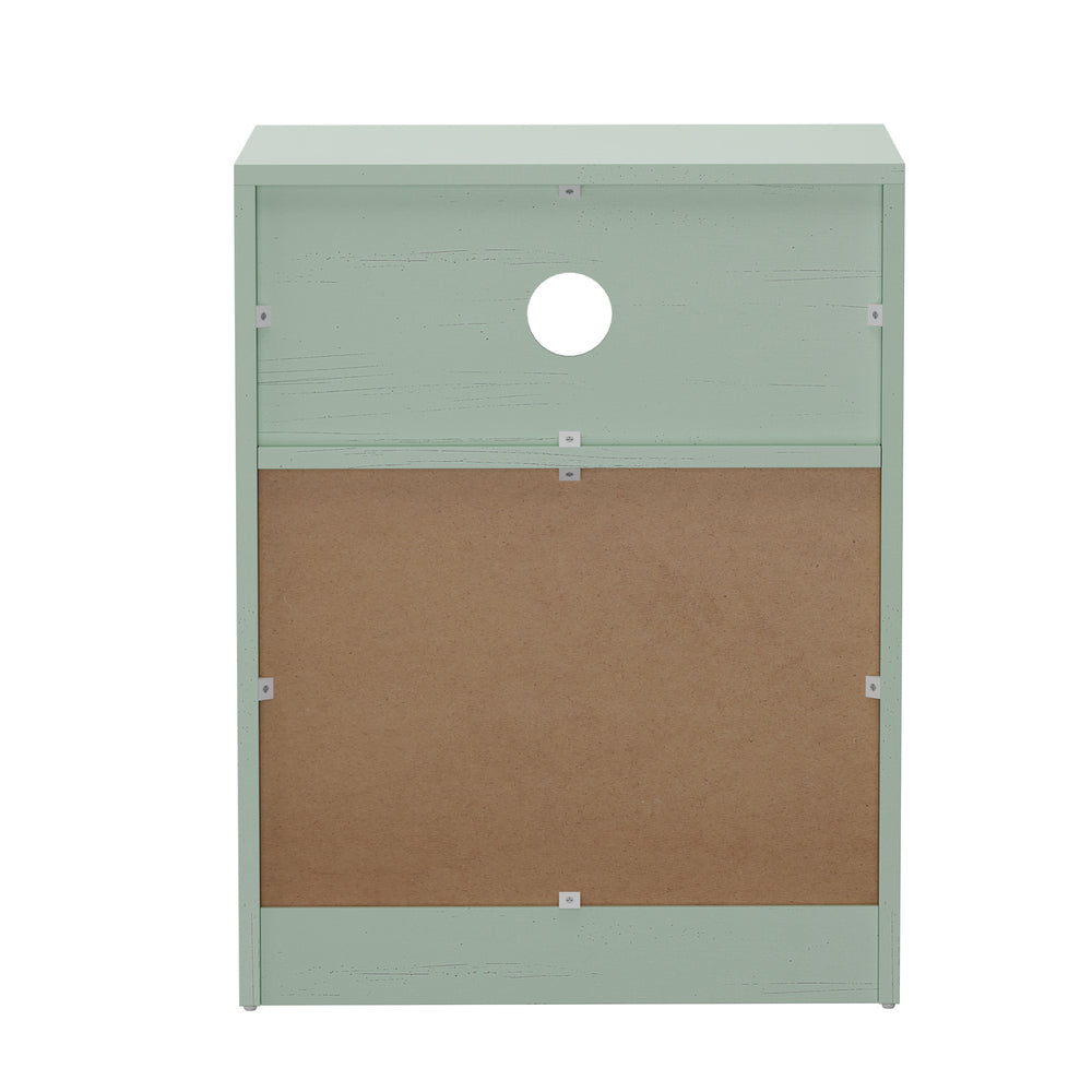 Green Bedside Table 2 Drawers Nightstand | HomeAndLiving