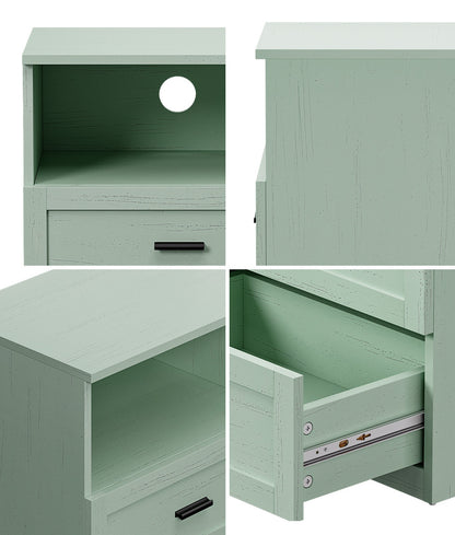Green Bedside Table 2 Drawers Nightstand | HomeAndLiving