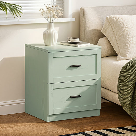 Green Bedside Table 2 Drawers Nightstand | HomeAndLiving - 5