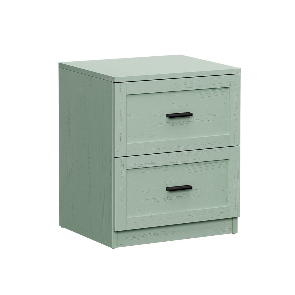Green Bedside Table 2 Drawers Nightstand | HomeAndLiving