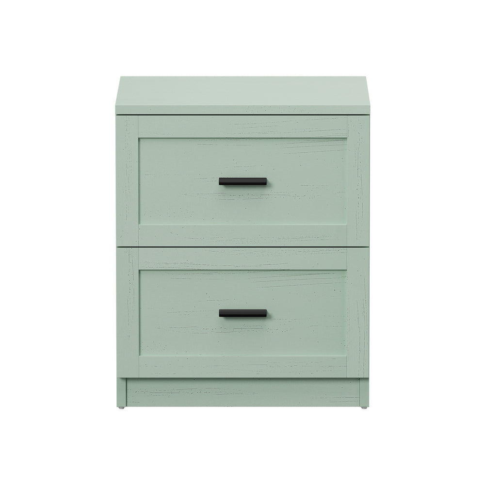Green Bedside Table 2 Drawers Nightstand | HomeAndLiving