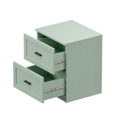 Green Bedside Table 2 Drawers Nightstand | HomeAndLiving