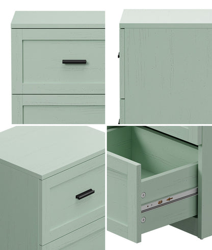 Green Bedside Table 2 Drawers Nightstand | HomeAndLiving