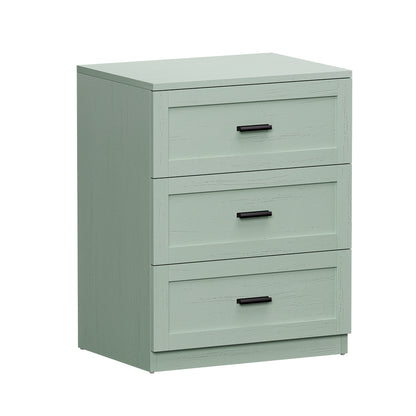 Green Bedside Table 3 Drawers Nightstand | HomeAndLiving