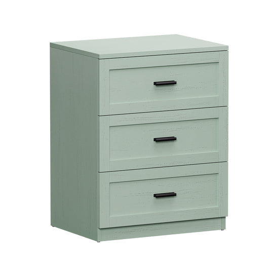 Green Bedside Table 3 Drawers Nightstand | HomeAndLiving