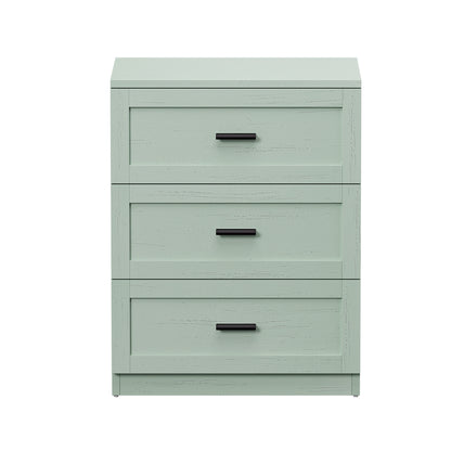 Green Bedside Table 3 Drawers Nightstand | HomeAndLiving