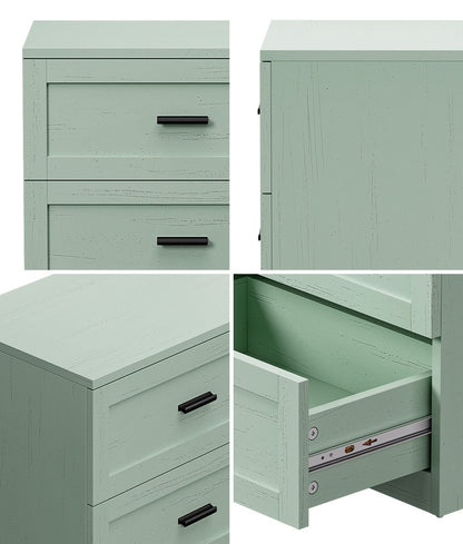Green Bedside Table 3 Drawers Nightstand | HomeAndLiving