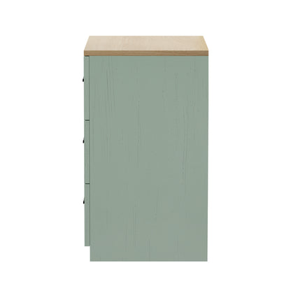 3 Drawer Nightstand Set of 2 Natural Green | HomeAndLiving