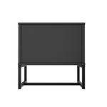 2x Bedside Table 2 Drawers Storage Metal Industrial