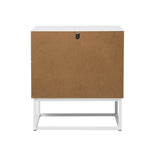 Bedside Table 2 Drawers Steel Legs White | HomeAndLiving