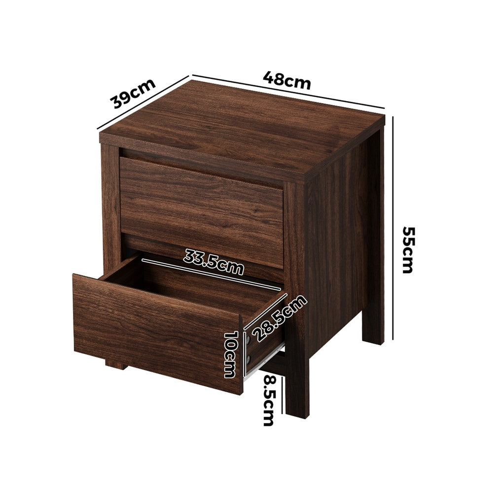 Walnut bedside table 48x39x55cm, view 7