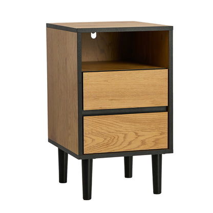 Bedside Table Natural 2 Drawers 35x39.5x60cm