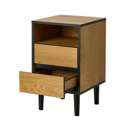 Bedside Table Natural 2 Drawers 35x39.5x60cm