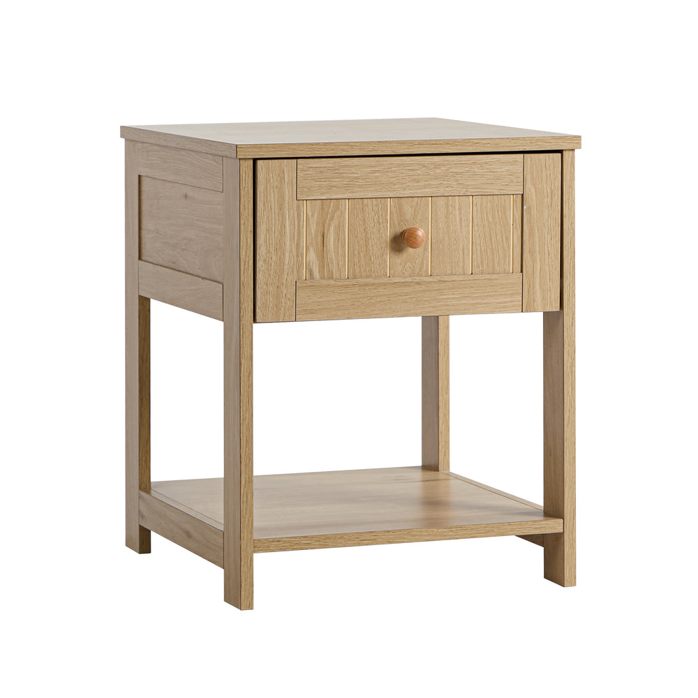 Bedside Table 1 Drawer Storage Shelf Natural | HomeAndLiving - 2
