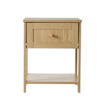 Bedside Table 1 Drawer Storage Shelf Natural | HomeAndLiving