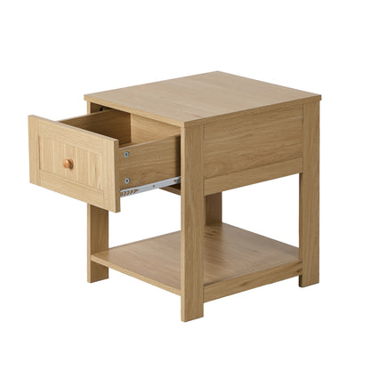 Bedside Table 1 Drawer Storage Shelf Natural | HomeAndLiving - 6