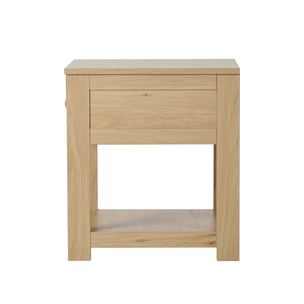 Bedside Table 1 Drawer Storage Shelf Natural | HomeAndLiving - 9