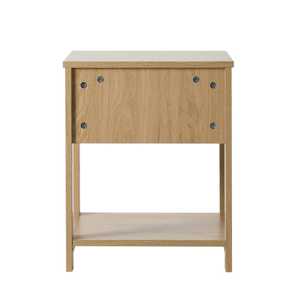 Bedside Table 1 Drawer Storage Shelf Natural | HomeAndLiving - 3